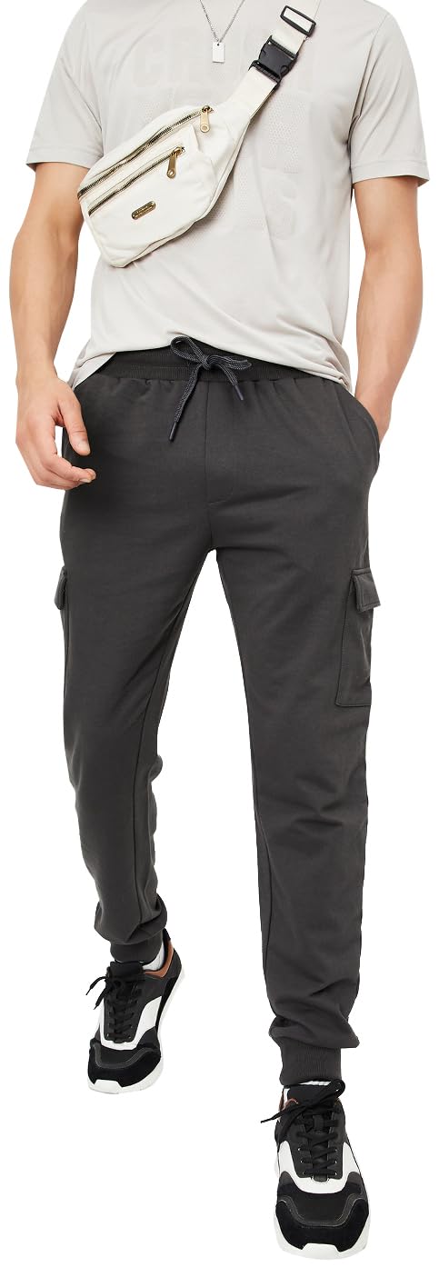 Max Men Solid Cargo Joggers-picture-11