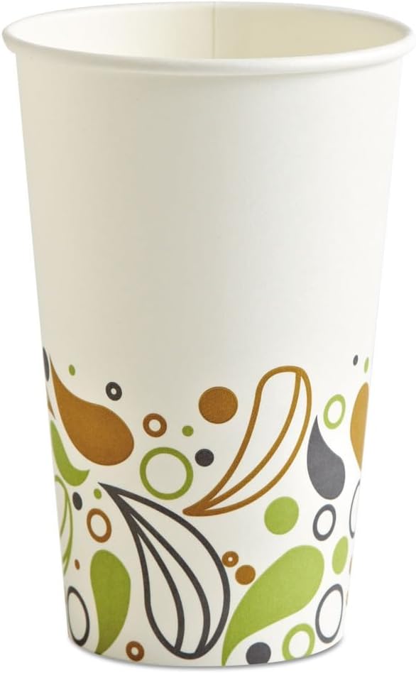 Boardwalk DEER16HCUP Deerfield Printed Paper Hot Cups, 16 oz, 50 Cups/Pack, 20 Packs/Carton