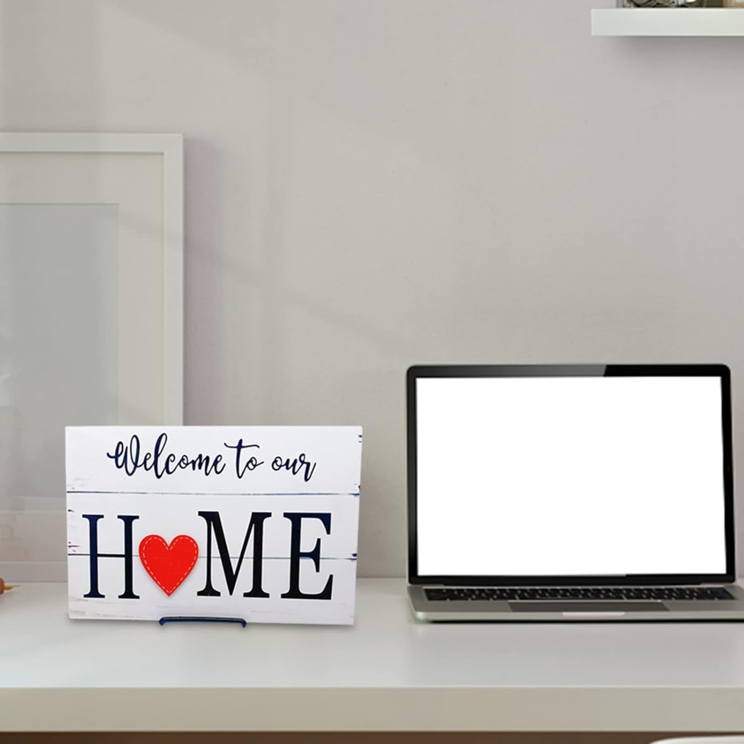 Welcome Door Sign, Interchangeable Welcome to Our Home Door Sign, Rectangle Wood Hanging Front Door Sign for Independence Day Holiday Porch