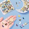 120 Pcs Moon Glass Beads Colorful Moon Shape Crystal Beads for DIY Craft Accessories Bracelet Necklace Earrings Jewelry Hair Clip Decorations #3