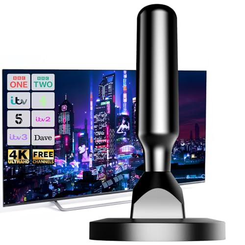 Antenne TV numérique d'intérieur pour Smart TV compatible Freeview 4K