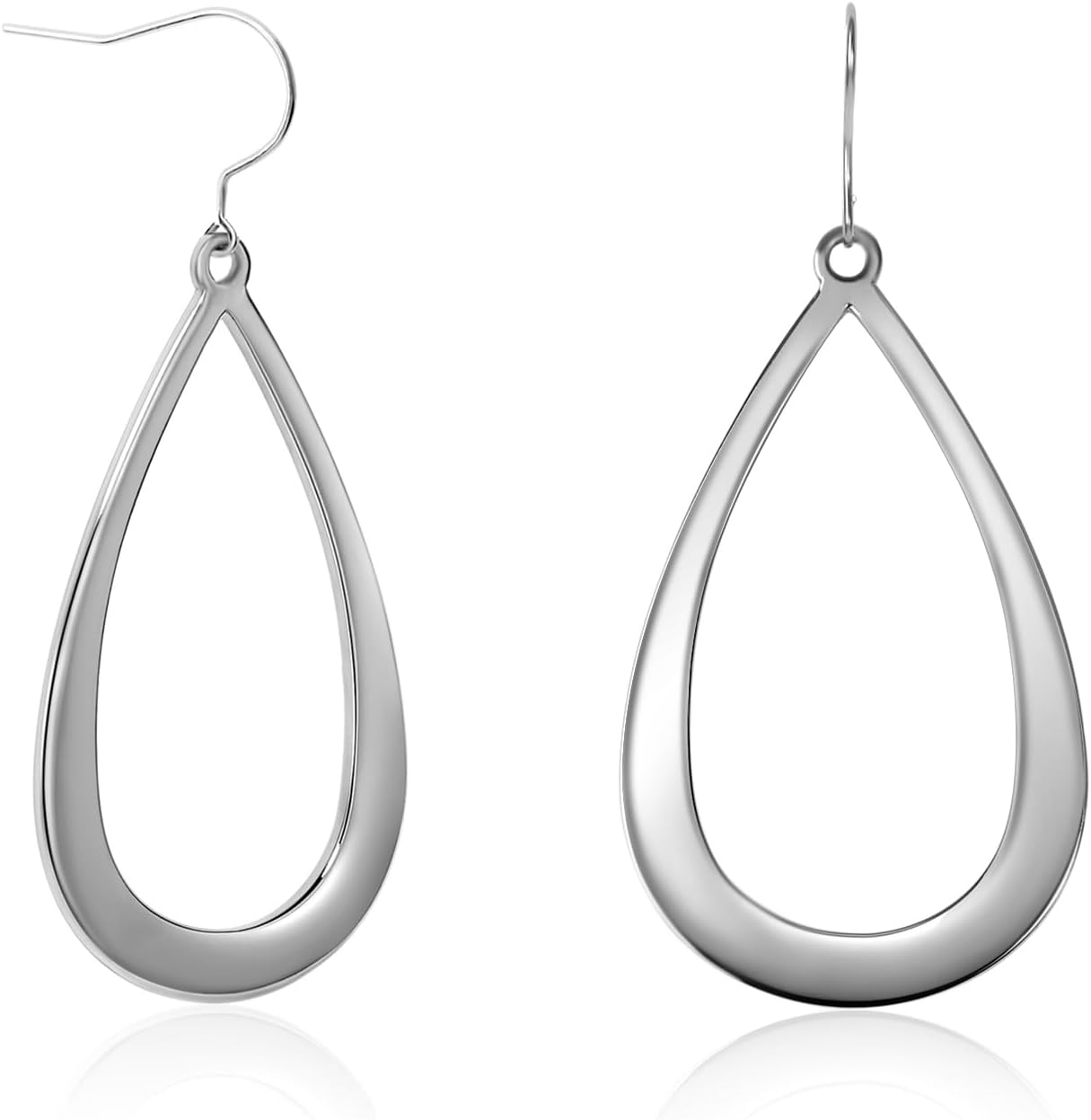 TGNEL Large Teardrop Earrings Titanium Dangle Earrings for Women, Lightweight Oval Drop Earrings Hypoallergenic for Sensitive Ears