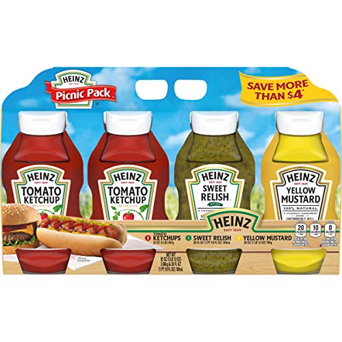 Heinz Ketchup, Sweet Relish & Yellow Mustard Picnic Pack, 4 ct - 92.0 oz Bottles