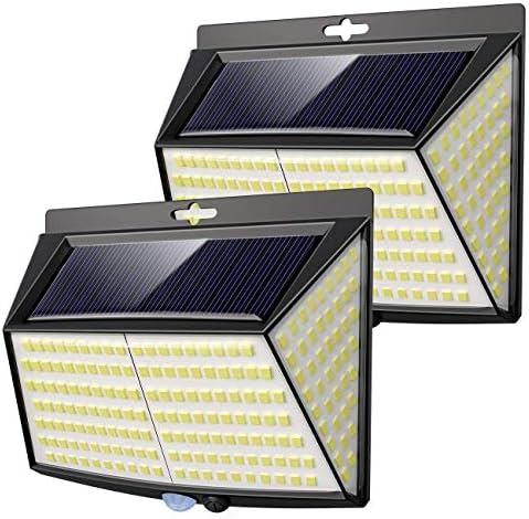 228 Led Solar Security Light,2 Pack Solar Lights Outdoor Garden Fence Lights 270° Wide Angle Solar Motion Sensor Lights Outdoor Waterproof 3 Modes Solar Wall Light for Patio, Garage, Yard,Pathway