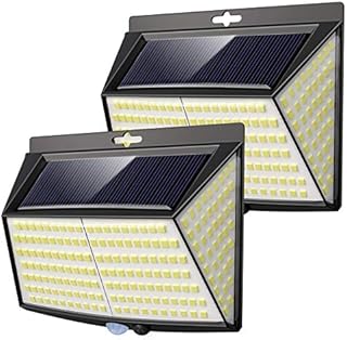 228 Led Solar Security Light,2 Pack Solar Lights Outdoor Garden Fence Lights 270° Wide Angle Solar Motion Sensor Lights Outdoor Waterproof 3 Modes Solar Wall Light for Patio, Garage, Yard,Pathway