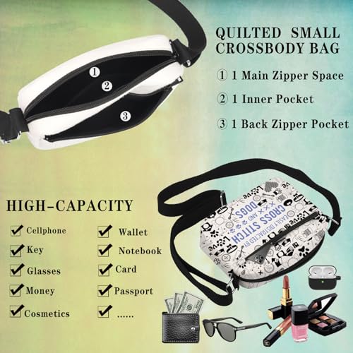 Cross Stitch & Dogs Lover Gift Cross Stitch Project Bag Easily Distracted By Cross Stitch & Dogs Crossbody Bag4