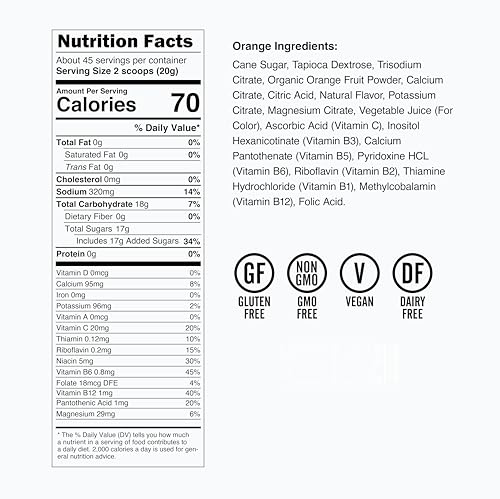 Image of Osmo Active Hydration Electrolyte Powder (2lb Resealable Bag) - Includes Sodium, Magnesium, Potassium, Carbs & Vitamins, Cane Sugar - All Natural Ingredients, 3X Faster Hydration Orange