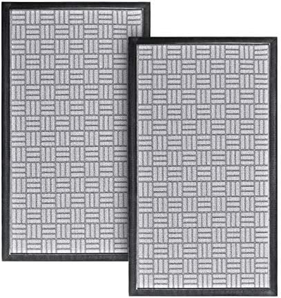 ALL PRIDE Indoor Entry Door Mat 2 Pcs Non Slip Entry Rug Back Yard Doormat All Weather Entry Mat Absorbent Waterproof for Indoor Outdoor Entryway Floor Kitchen 30"x17" Grey