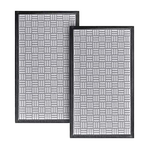 All Pride Indoor Entry Door Mat 2 Pcs Non Slip Entry Rug Back Yard Doormat All Weather Entry Mat Absorbent Waterproof For Indoor Outdoor Entryway Floor Kitchen 30"X17" Grey #TOP2