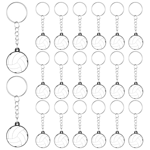 Molain 20 Pcs Volleyball Keychain Bulk, Rubber Sports Keychain for