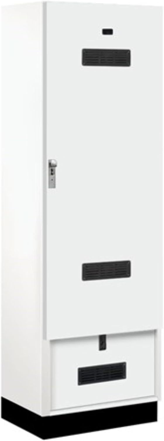 Salsbury 24" Wide Premier Wood Gear Locker - 6 Feet High - 18 Inches Deep - Arctic White - Silver Hasps