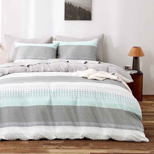 Wake In Cloud - Striped Comforter Set, Farmhouse Boho Style