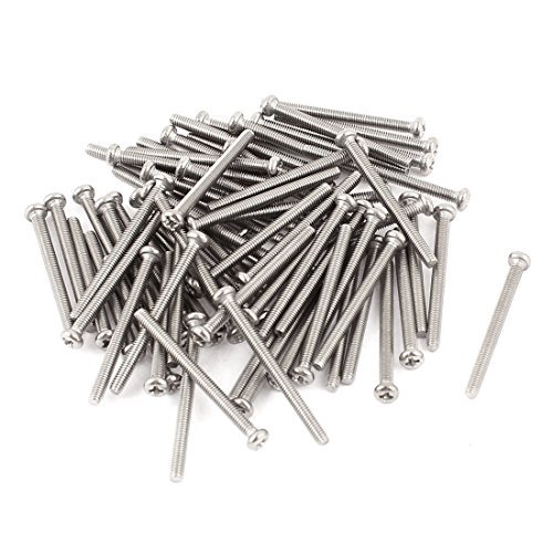 Tornillos de cabeza redonda Phillips M2.5 x 30 mm 304 acero inoxidable perno 60 unidades