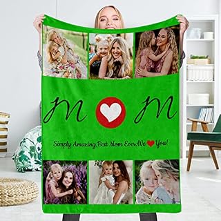 EAQ Personalised Blanket Personalised Photos Blankets Photo Blanket Personalised for Family Birthday Wedding Gift Sofa Bedroom
