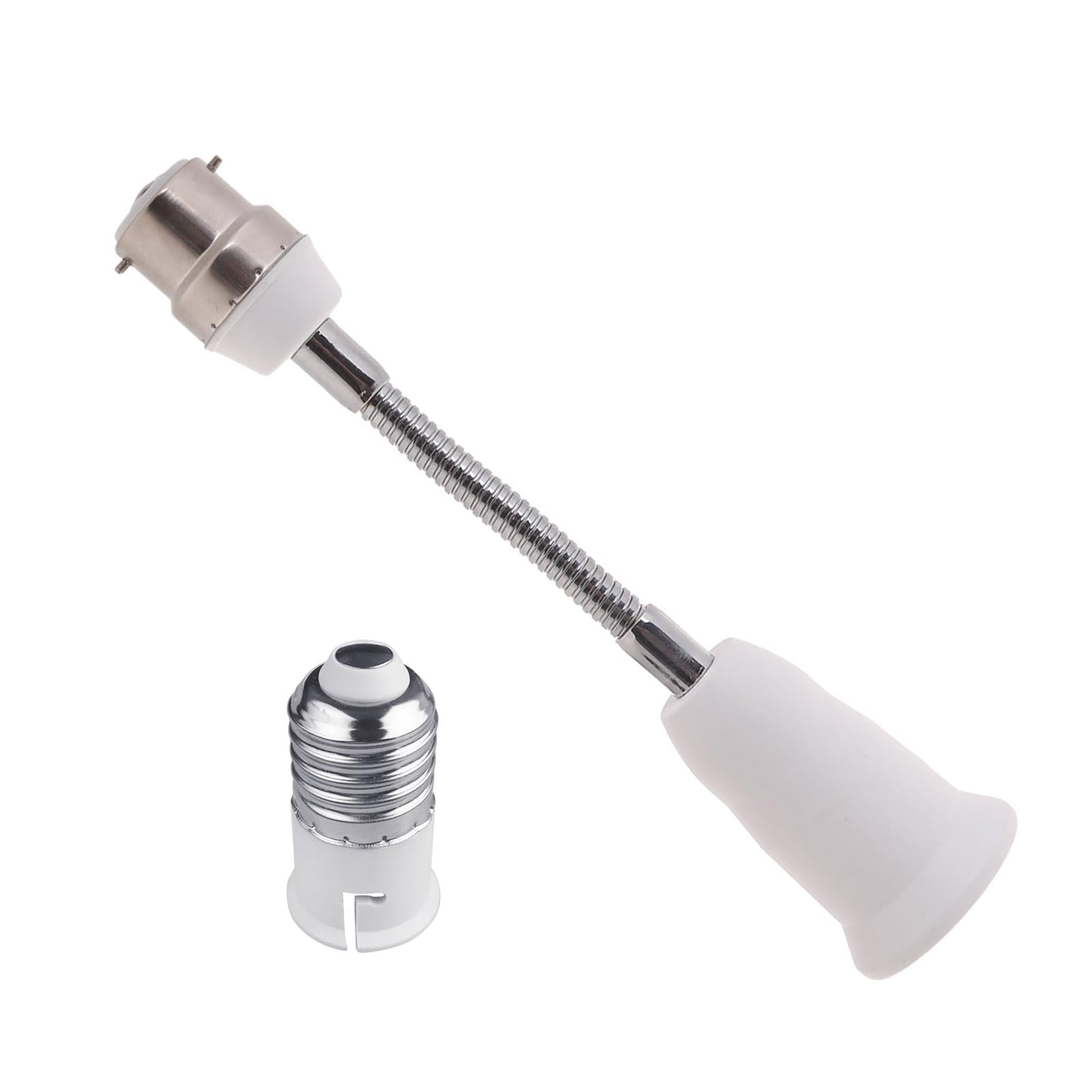 LSTTBO B22 to E27 Light Socket Extender Adapter Light Bulb Extension E27 Socket Extender Bendable Flexible Gooseneck Adjustable Bulb