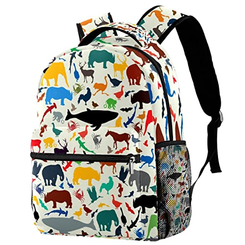 Sac à dos de voyage silhouettes d'animaux pour campus et loisirs