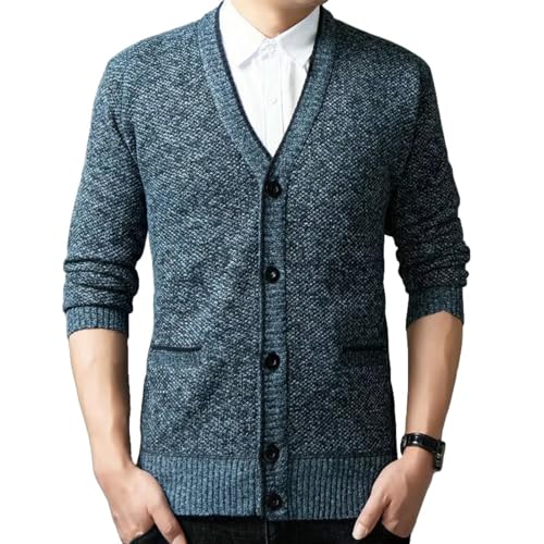 Jersey de punto con forro polar grueso para hombre en color gris texturizado