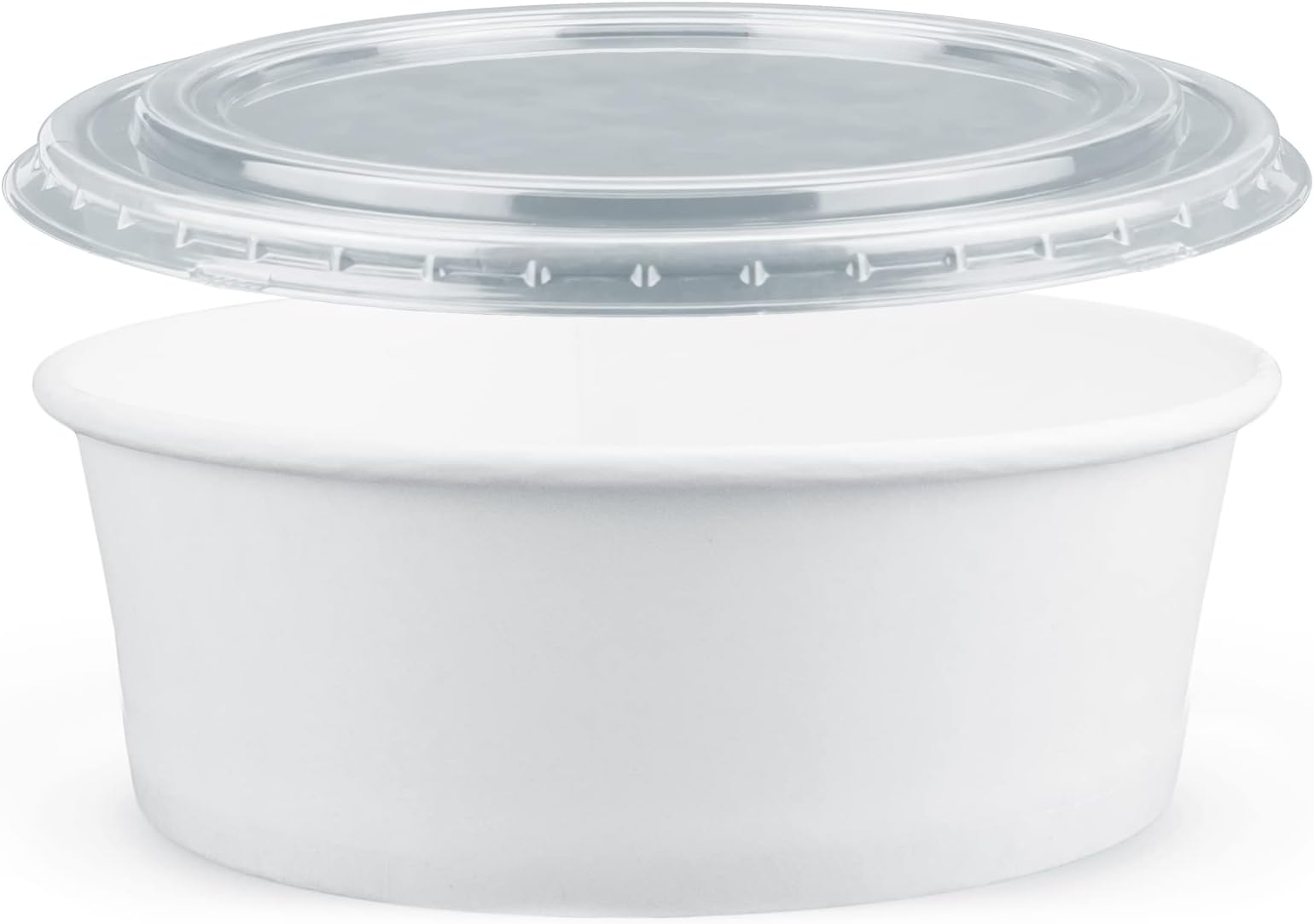 ALPHA PACK FLORIDA 25 oz Paper Salad Bowls White with Lids, Disposable Soup Serving Bowls Bulk Party Supplies for Hot/Cold Food, Soup [50 Sets]