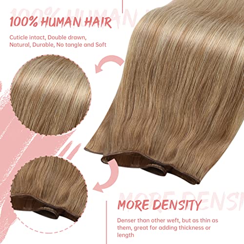 Fshine Sew In Weft Hair Extensions, Human Hair, 24 Inch, 60 g, Straight, Brown, Salon Style for Women, 2.Genius #Ba10/14, 60g-24inch - Image 2