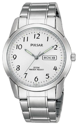 Preisvergleich Produktbild Pulsar Quarz Herren-Uhr Edelstahl mit Metallband PJ6025X1