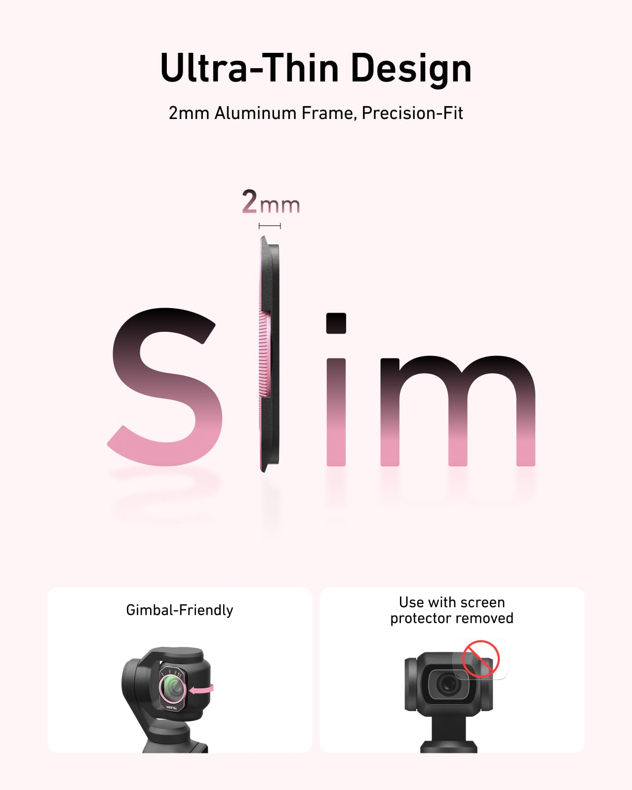TELESIN Magnetisches Filter-Set für DJI Osmo Pocket 4/3 & Xtra Muse – 0,72x Weitwinkelobjektiv für erweitertes Sichtfeld, VND 2–32 ND, CPL, Black Diffusion 1/4, Aufsteck-Objektivfilter