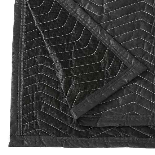 Nouva 6 Moving Packing Blankets, 72 x 80 Inches (65lb/dz) Reusable Heavy Duty Furniture Quilted Moving Pads for Protecting Furniture Moves & Storage, Black, NF0289