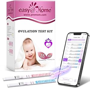 Easy@Home Ovulation & Pregnancy Test Strips Kit: 25 Ovulation Strips and 10 Pregnancy Tests – Accurate Fertility Tracker OPK | 25LH + 10HCG
