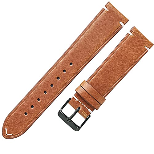 LCJQ Bracelet de Montre Bracelet de Montre pour Gear Braclet Oil Wax,18mm 22mm Leather Watch Band,Femmes Hommes Soft Watchband Strap Accessoires Remplacement des Bracelets de Montre Cover