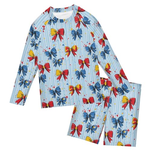 Colorful Bows Toddlers and Baby Boys' Swimsuit Trunk and Rashguard Set B0404906