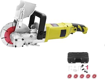 Electric Wall Groove Cutting Machine, 2800 W Dust-Free Concrete Brick Walls Machine,Adjustable Cutting Depth & Width, with Wall Chaser and 5pcs