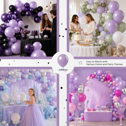 Image of Jobkoo Pearl Purple Balloons 12 inch, Pastel Light Purple Party Balloon