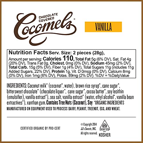 image for Cocomels Chocolate-Covered Vanilla Coconut Milk Caramel Squares, Organ