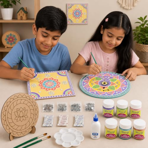 Image of ImagiVibe DIY Lippan Art Kit | Indian Folk Art & Craft Painting Actvity Kit