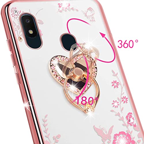 Coque pour Samsung Galaxy A10e or rose robuste avec cordon de poignet - 4