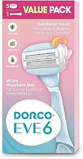 ماكينة حلاقة ايف 6 مع 5 رؤوس غيار للنساء من دوركو