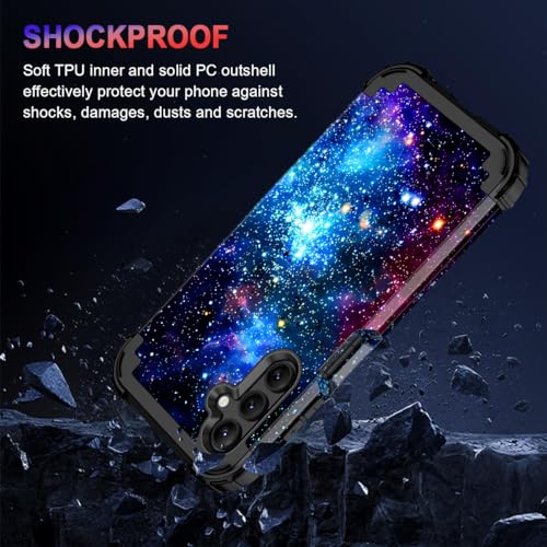 Miqala for Galaxy A15 5G Case,Glow in The Dark Three Layer Heavy Duty Shockproof Full Protection Hard Plastic Bumper+Soft Silicone Protective Case for Samsung Galaxy A15 5G 6.5 inch,Deep Blue by Miqala - Used condition - Image 4