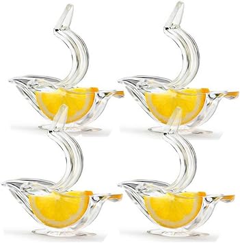New Acrylic Manual Lemon Slice Squeezer, Portable Transparent Fruit Juicer, Elegance Bird Shape, Hand Juicer for Orange Lemon Lime Pomegranate 4Pcs 4Pcs