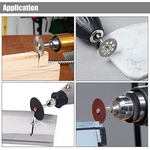 Yakamoz 60Pcs Cutting Wheel Set With 1/8" Shank Mandrels Rotary Tool Accessories For Cutting Wood Metal Stone Plastic, Hss Mini Circular Saw Blades | Diamond Cutting Wheels | Fiberglass Cut Off Wheels #TOP6