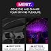 Auto Roof Ceiling Decoration Colourful LED Star Night Lights Projector Atmosphere Lamp Car Top Ceiling Star Lights Armrest Box Interior Ambient Atmosphere for Car/Home/Party (Red+Blue)