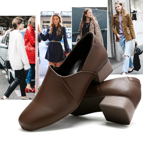 Image of UZB Loafers for Women Dress Shoes Slip On Shoes Low Heel Casual Work Office Dressy Shoes