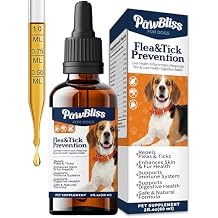 Flea and Tick Prevention for Dogs, Pets Oral Natural Supplement Drops with Multivitamin Care for All Breeds
