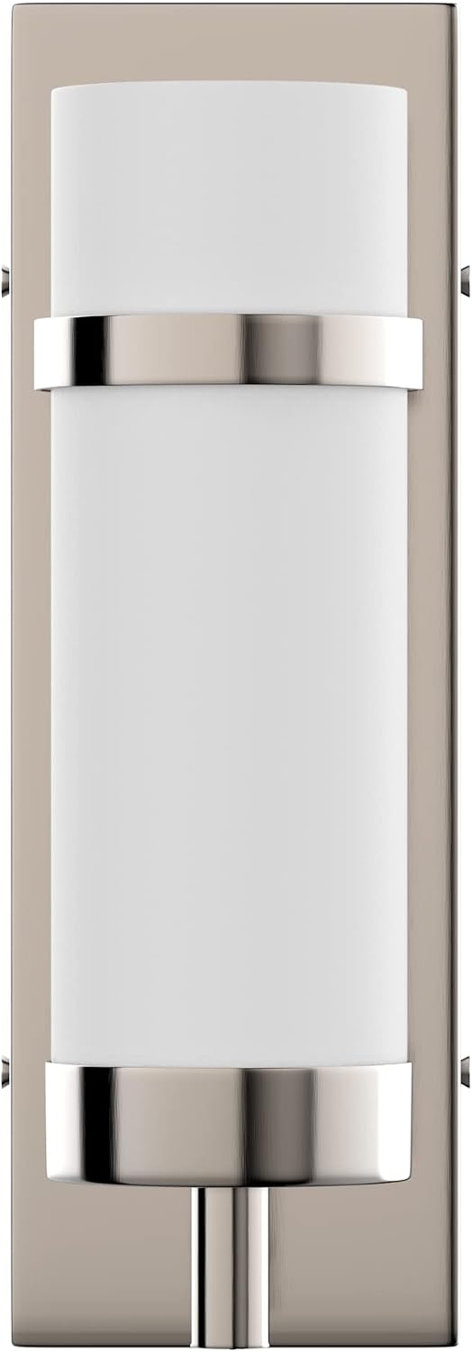 LEDMyplace LED Wall Sconce, Smart Wall Light Fixture Indoor, E26 Base, Brass Sconces, Glass Shade, Satin Nickel Finish, Modern Decorative Candle Sconces for Hallway, Living Room, Bar, Party Hall