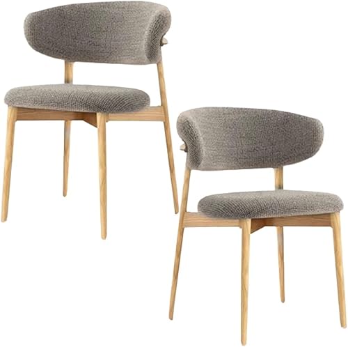 Miniatura 16 de YVYKFZD Juego de sillas de comedor, sillas de cocina de madera maciza, silla de comedor tapizada con respaldo curvo, silla de sala de estar sin