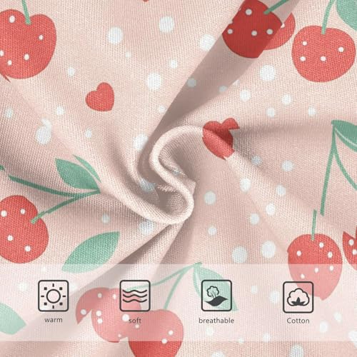 Wusikd Cherry Hearts Girls' Underwear Cotton White Dots Girls Briefs Soft Toddler Underwear 2T3