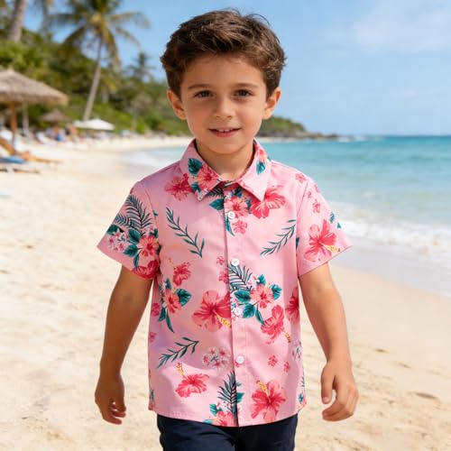 Hawaiian Dad and Son Matching Shirts - Floral Print Short Sleeve Button Down Cute Fathers Gift Set Baby Clothes — view 5