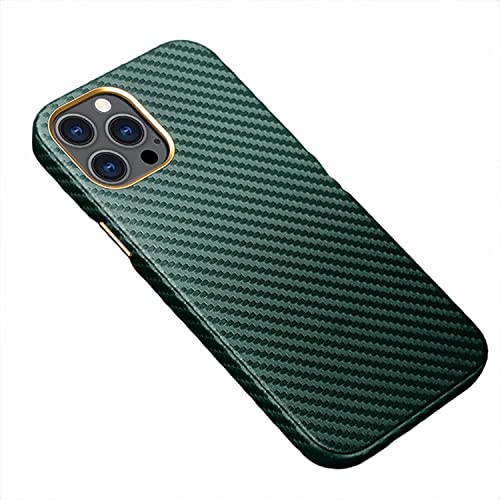 Coque iPhone 13 Pro en fibre de carbone, protection haut de gamme antichoc vert