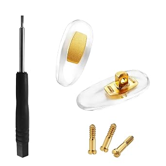 Screws Nose Pads Replacement for Gucci Sunglasses Eyeglasses Nose Pads with Screwdriver Free Nose Pad Gold