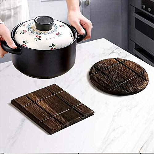 3 Pcs Wooden Kitchen Trivets for Hot Dishes Countertops Trivets Stove Trivets Dining Table Vintage Wood Trivet Decorative Pot Trivet