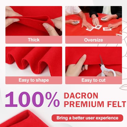 Image of XSEINO Red Large Felt Fabric 72 inch X 36 inch(2 Square Yards), 1.4 mm Thick Soft Felt Fabric Sheet for Crafts, Red Series Colors Soft Nonwoven Fabric, Fit for Decoration, Sewing, DIY Crafts