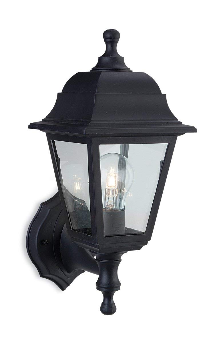 Luminosa Lighting Luminosa Oslo 1 Light Outdoor Wall LanternUplight/downlight Black Resin Ip44E27 from B&Q